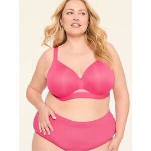 NWT Cacique Comfort Bliss Lightly Lined Wire Free Full Coverage Bra Pink 40C
